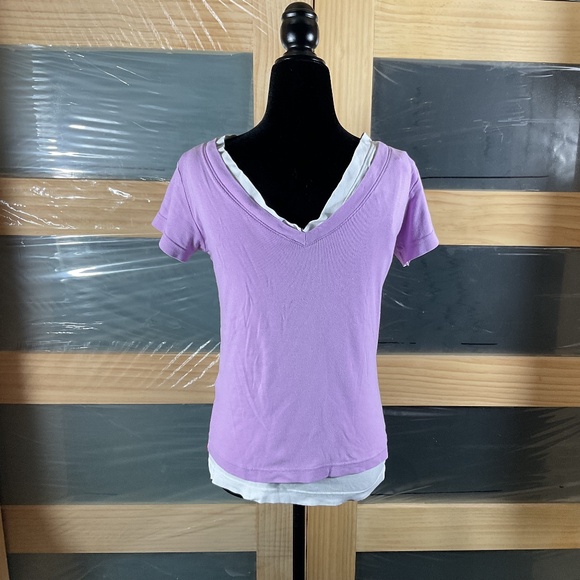 Esprit Double V-Neck Tops- Lilac & White Vintage Set - Picture 3 of 11